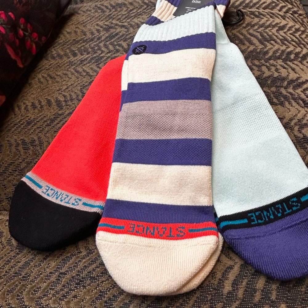 Stance Cream, orange  and Blue Casual Socks. Brand new.